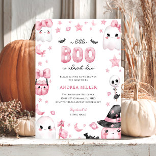 Little Boo Halloween Ghost Baby Shower Invitation