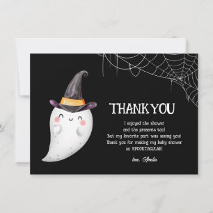 Little Boo Halloween ghost  baby shower Thank You Card