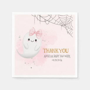 Little Boo Halloween ghost girl baby shower Napkin