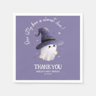 Little Boo Halloween ghost purple baby shower Napkin