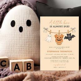 Little Boo Halloween Gingham Baby Shower  Invitation