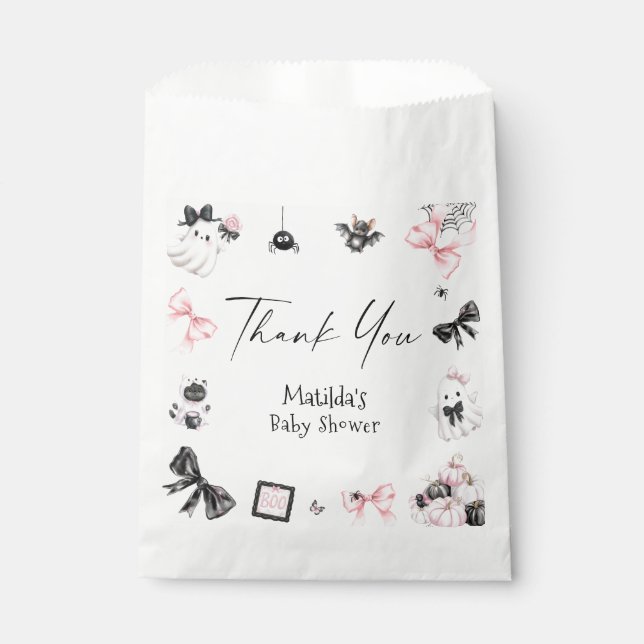 Little Boo Halloween Girl Baby Shower Favour Bags (Front)