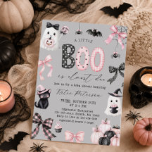 Little Boo Halloween Girl Baby Shower Invitation