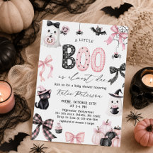 Little Boo Halloween Girl Baby Shower Invitation