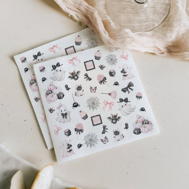 Little Boo Halloween Girl Baby Shower Napkin (Creator Uploaded)