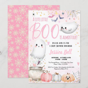 Little Boo Halloween Girl Baby Shower Pink  Invitation