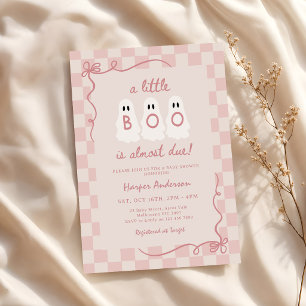 Little Boo Halloween Girl Ghost Baby Shower Invitation
