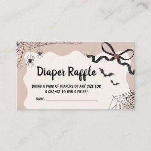 Little Boo Halloween Gothic Baby Diaper Raffle Enclosure Card