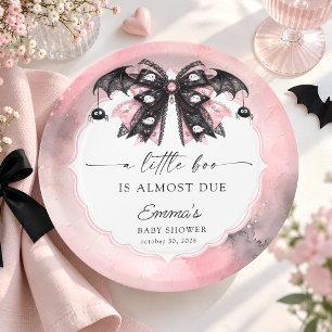 Little Boo Halloween Gothic Baby Shower Paper Plate