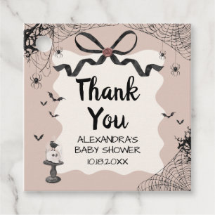 Little Boo Halloween Gothic Baby Shower Square Favour Tags