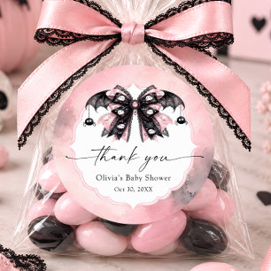 Little Boo Halloween Gothic Baby Shower Thank You Classic Round Sticker