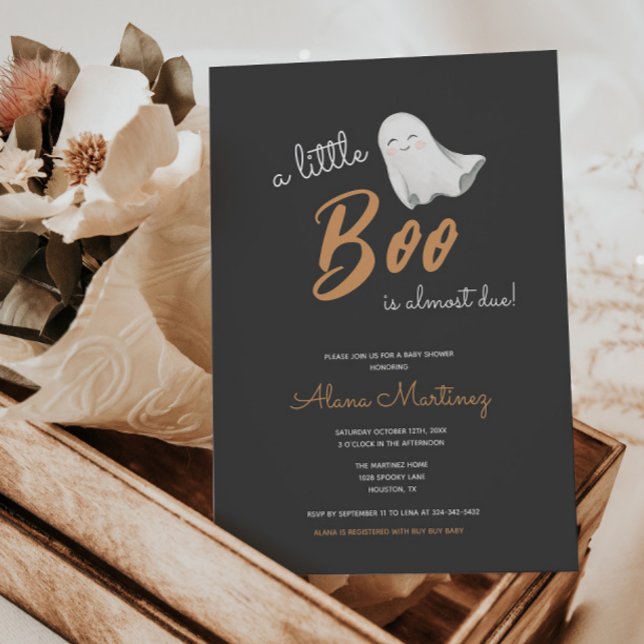 Little Boo Halloween Neutral Baby Shower | Invitation (Creator Uploaded)