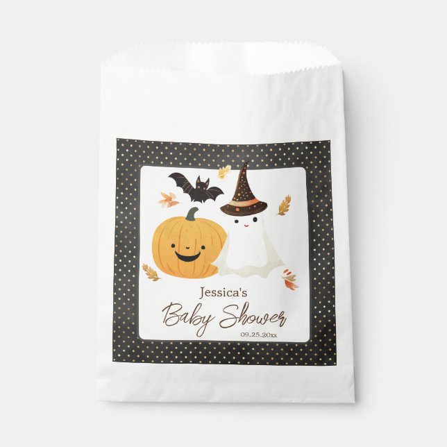 Little Boo Halloween Pollka Dot Baby Shower  Favour Bags (Front)