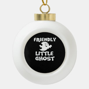 Little Boo Halloween Print Ceramic Ball Christmas Ornament
