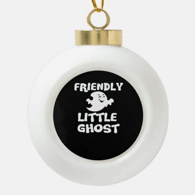 Little Boo Halloween Print  Ceramic Ball Christmas Ornament (Front)