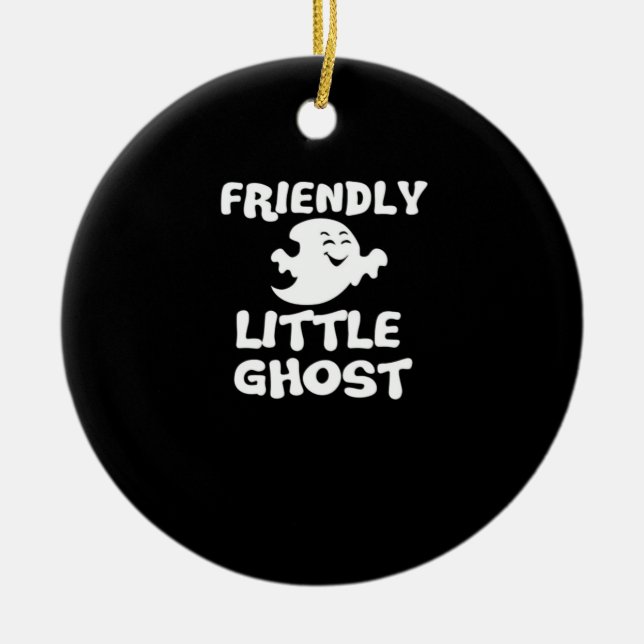 Little Boo Halloween Print  Ceramic Tree Decoration (Front)