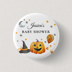 Little Boo Halloween Pumpkin Baby Shower 3 Cm Round Badge