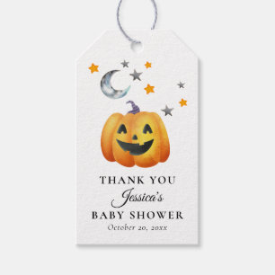 Little Boo Halloween Pumpkin Baby Shower Gift Tags
