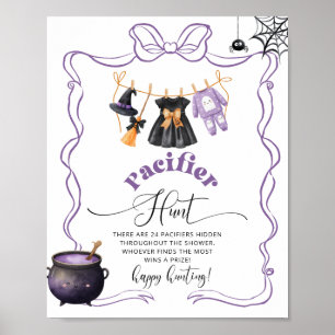 Little Boo Halloween Purple Pacifier Hunt Poster