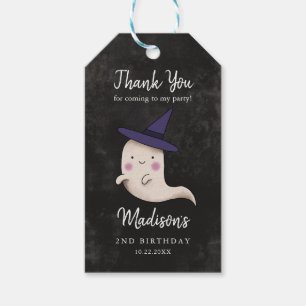 Little Boo Halloween Witch Ghost Birthday Party Gift Tags