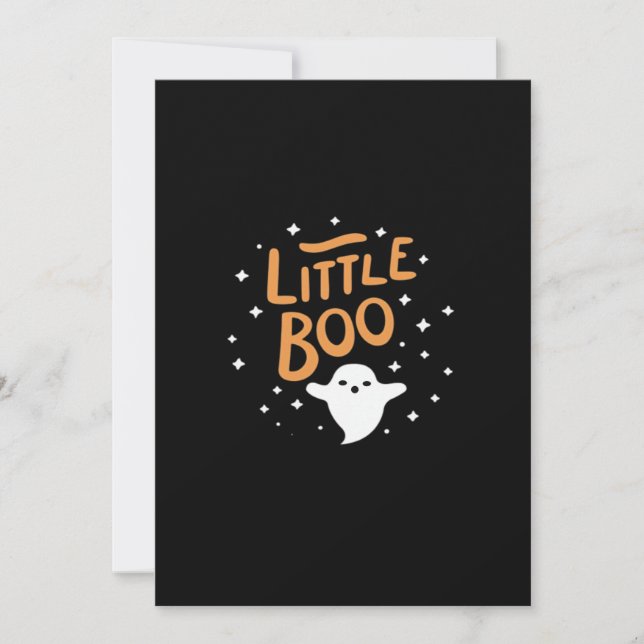 Little Boo, Happy Halloween Vintage Classic Holiday Card (Front)