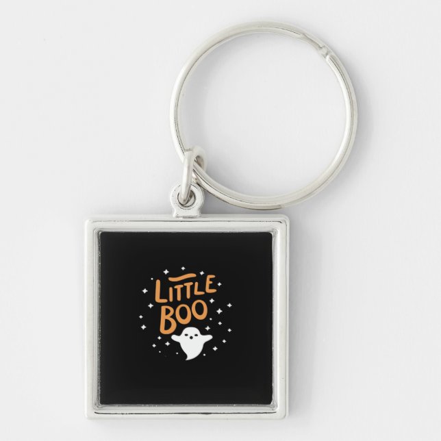 Little Boo, Happy Halloween Vintage Classic Key Ring (Front)