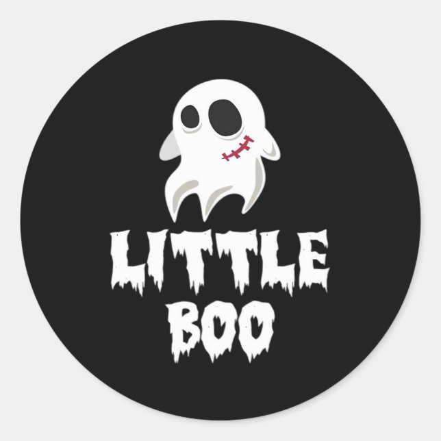 Little Boo In Halloween Cool Graphic Classic Round Sticker (Front)