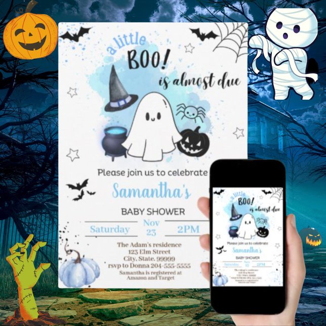  Little Boo is Almost Due Baby Shower    Invitation (Creator Uploaded)