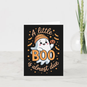 Little Boo Is Almost Due Cute Halloween Pregnancy  Card