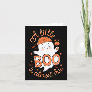 Little Boo Is Almost Due Cute Halloween Pregnancy  Card