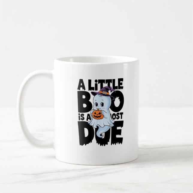 Little Boo Is Almost Due Cute Halloween Pregnancy  Coffee Mug (Left)