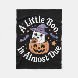 Little Boo Is Almost Due Cute Halloween Pregnancy Fleece Blanket