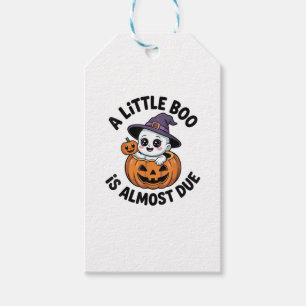 Little Boo Is Almost Due Cute Halloween Pregnancy  Gift Tags