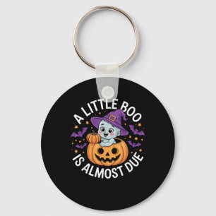 Little Boo Is Almost Due Cute Halloween Pregnancy  Key Ring