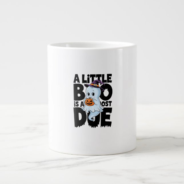 Little Boo Is Almost Due Cute Halloween Pregnancy  Large Coffee Mug (Front)
