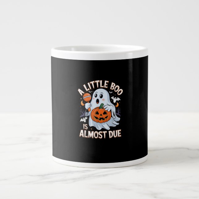 Little Boo Is Almost Due Cute Halloween Pregnancy  Large Coffee Mug (Front)
