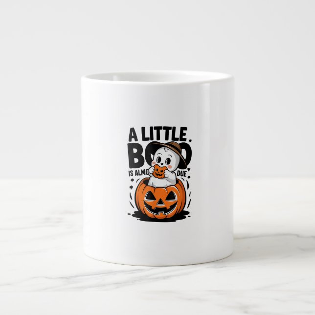 Little Boo Is Almost Due Cute Halloween Pregnancy  Large Coffee Mug (Front)