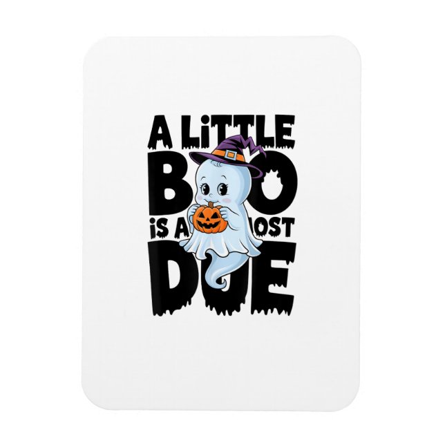 Little Boo Is Almost Due Cute Halloween Pregnancy  Magnet (Vertical)