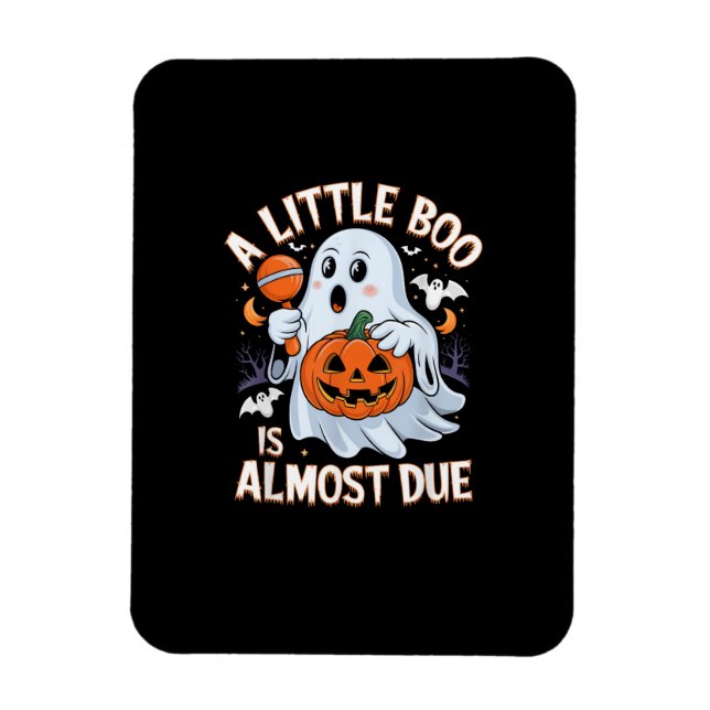 Little Boo Is Almost Due Cute Halloween Pregnancy  Magnet (Vertical)