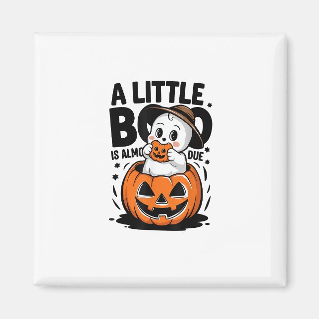 Little Boo Is Almost Due Cute Halloween Pregnancy  Magnet (Front)