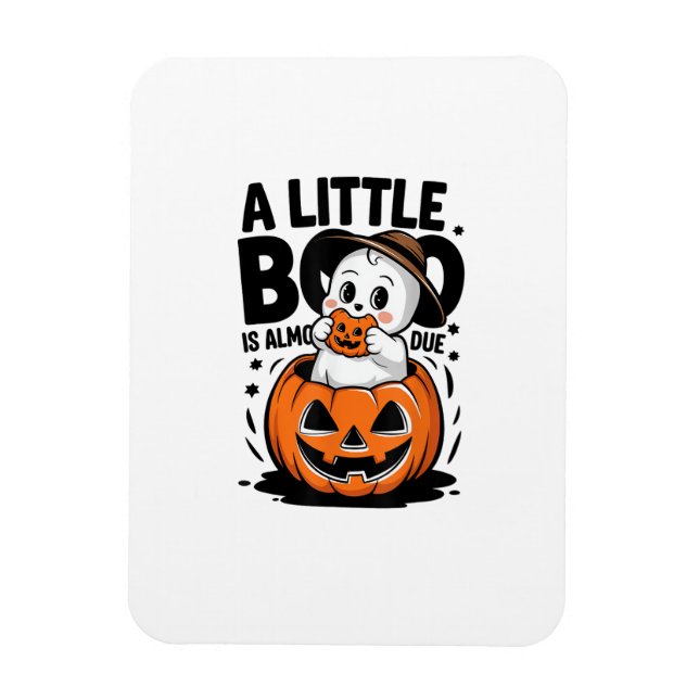Little Boo Is Almost Due Cute Halloween Pregnancy  Magnet (Vertical)