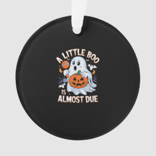 Little Boo Is Almost Due Cute Halloween Pregnancy  Ornament