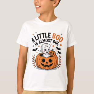 Little Boo Is Almost Due Cute Halloween Pregnancy  T-Shirt