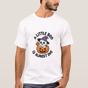Little Boo Is Almost Due Cute Halloween Pregnancy  T-Shirt