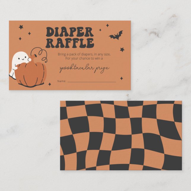Little Boo is Almost Due Diaper Raffle Card (Front/Back)