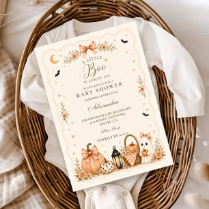 Little Boo Is Almost Due Fall Baby Shower Invitation