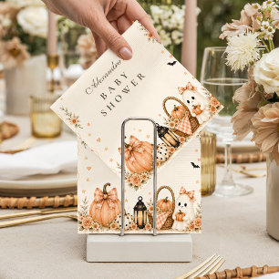 Little Boo Is Almost Due Fall Baby Shower Napkin
