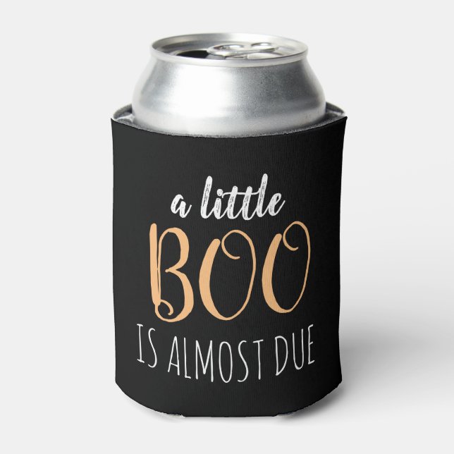 Little Boo is almost due Halloween Baby Shower Can Cooler (Can Front)