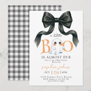 Little Boo is Almost Due Halloween Baby Shower Invitation