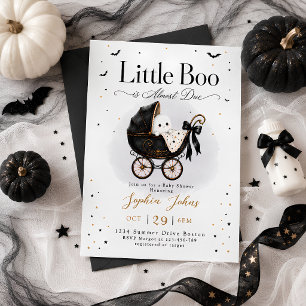Little Boo is Almost Due Halloween Baby Shower Invitation